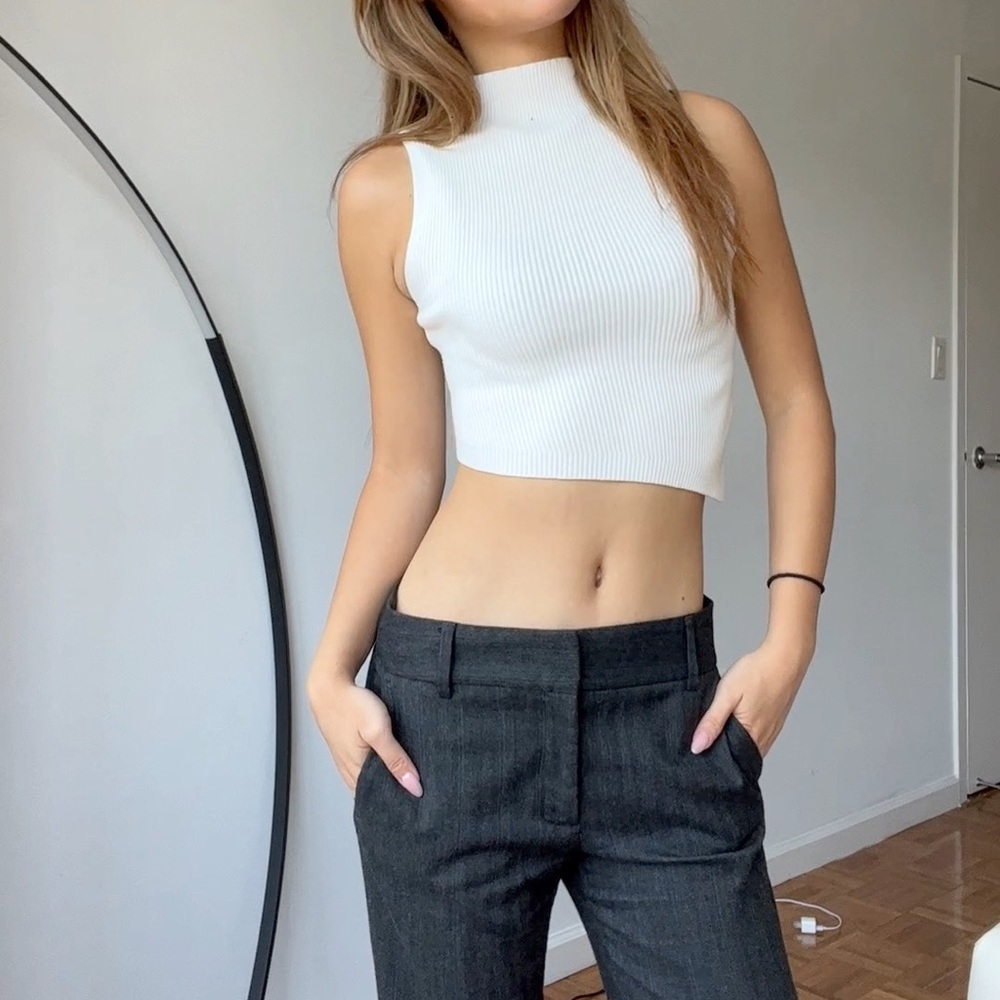Asymmetrical mock neck